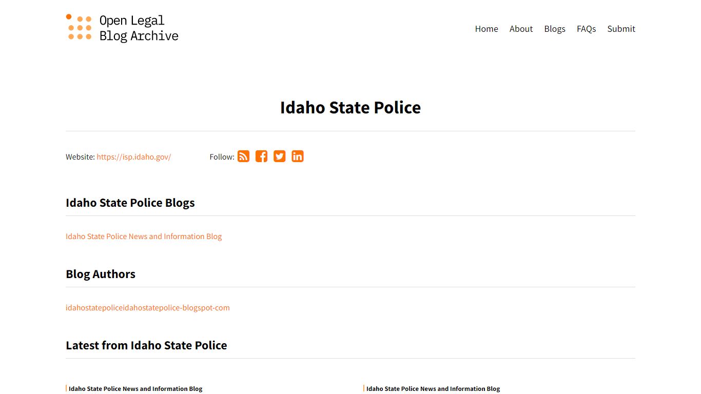 Idaho State Police Archives | Open Legal Blog Archive