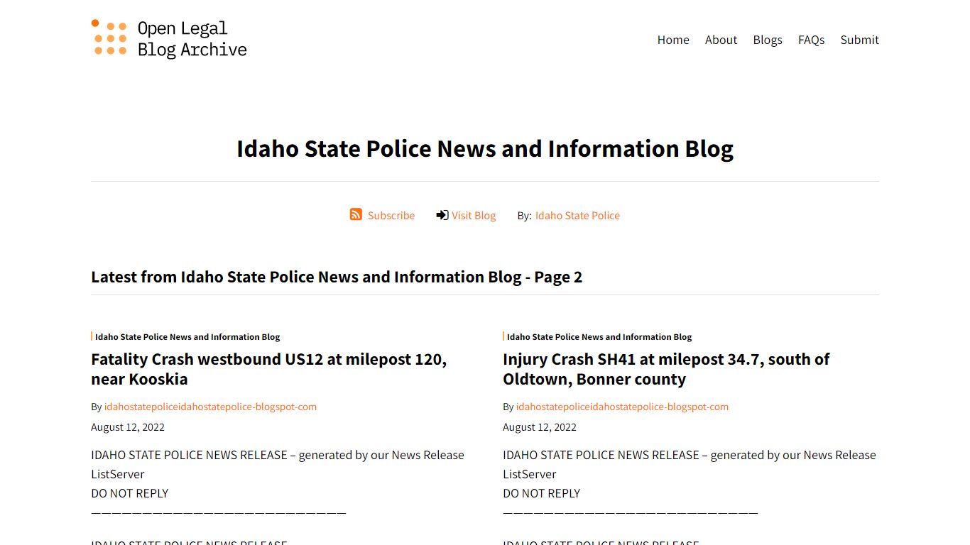 Idaho State Police News and Information Blog Archives | Page 2 of 2 ...